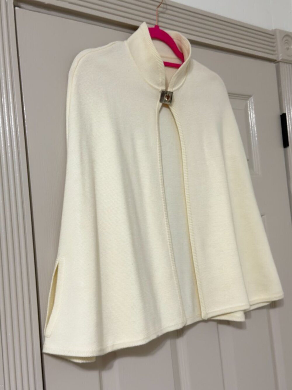 Calvin Klein Modern Gray Knit Cape Short Coat sz S/M - Picture 5 of 9